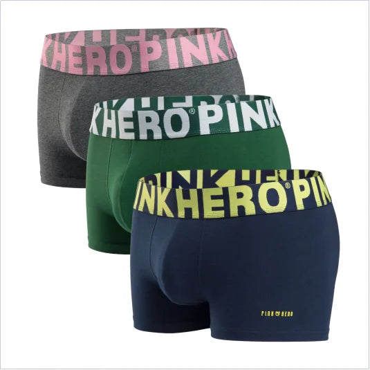 3 Pcs  PINKHERO  Underpants For Men,Including High Quality Comfy And Soft Cotton Underwear Boxer Briefs,Calzoncillos Hombre