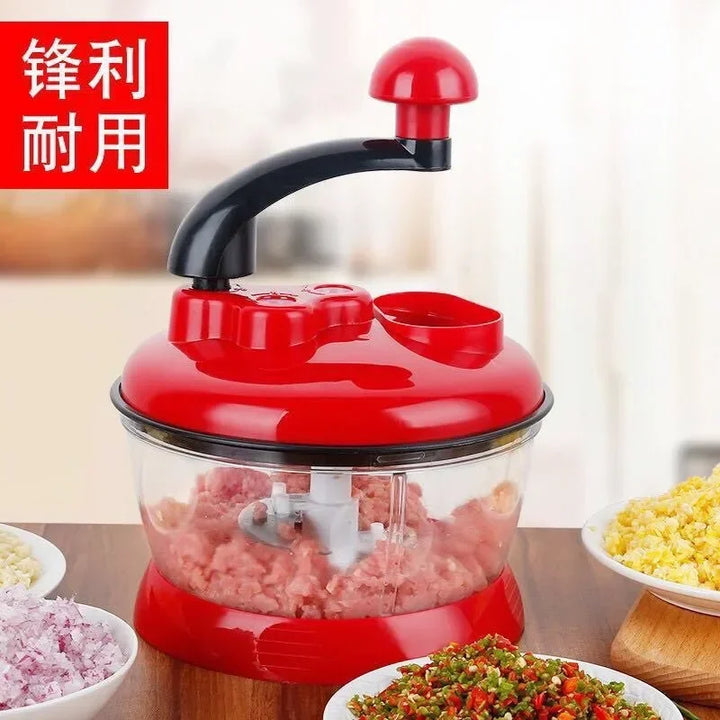 1pc Red Easoning Chili Garlic Slicer Manual Multifunctional Food Processor Vegetable Fruit Chop Up Machine