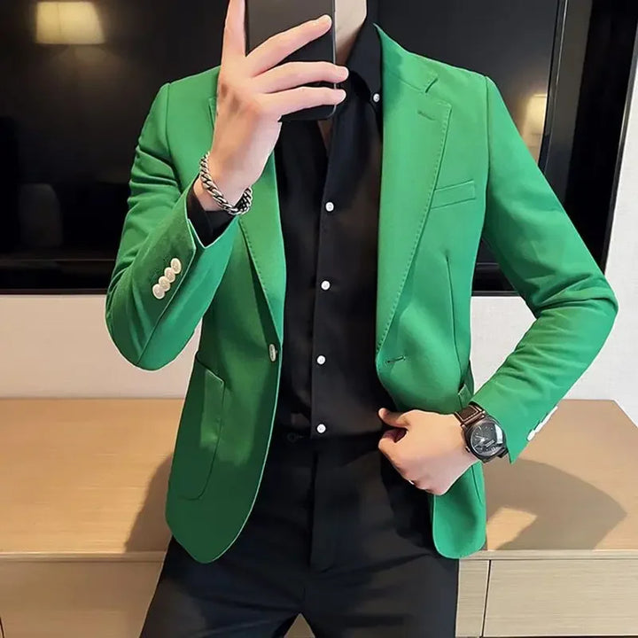 Single Breasted Business Cropped Coat Men's Suit Jackets Dress Short Male Blazer High Quality Summer Spring Clothes Classic 2024