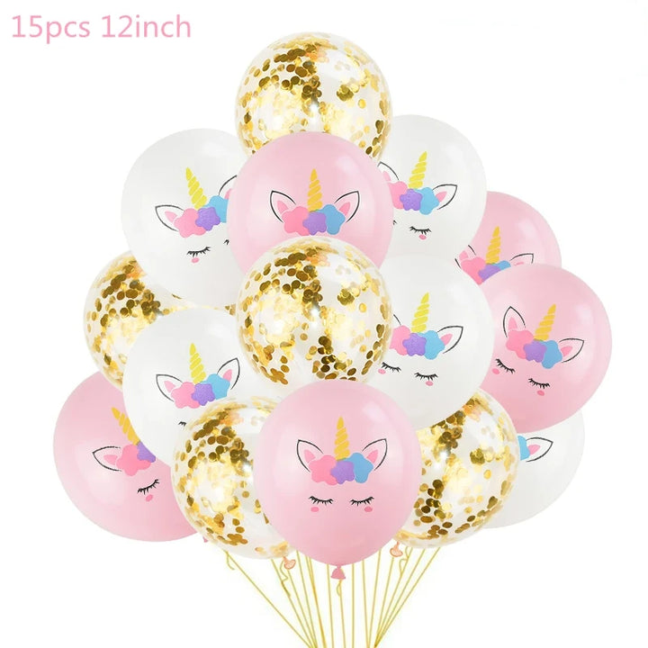 1 Set Unicorn Party Balloons Birthday Baloon Unicorn Decoration Latex Confetti Balloon Birthday Party Decoration Balloons Kids