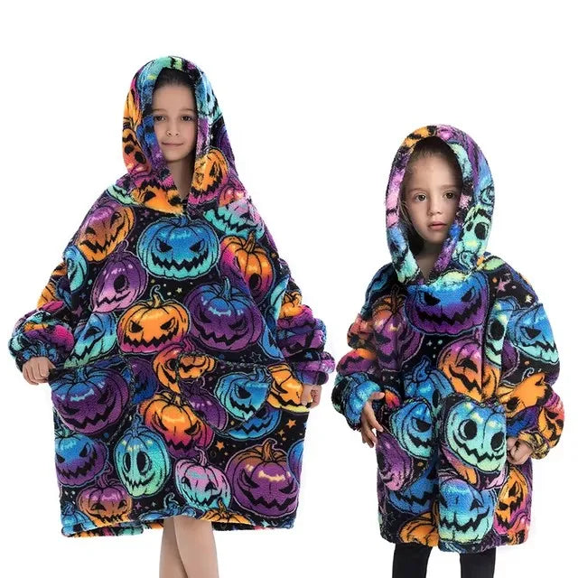 Plush Fleece Hoodies for Girls Boys Winter Thick Sweaters Children TV Blanket Kids Warm Hooded Kigurumi Panda Koala Sweatshirt