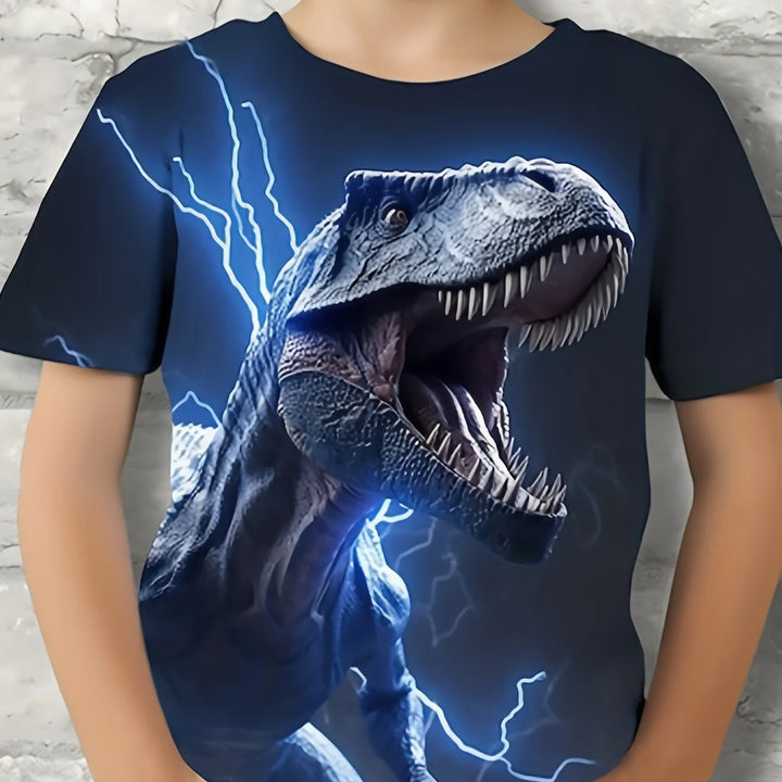 Children's Clothing Boys Tshirt Short Sleeve Child T-Shirt 3D Dinosaur Print Casual Kids Summer Clothes Girls Clothes Tops Tee