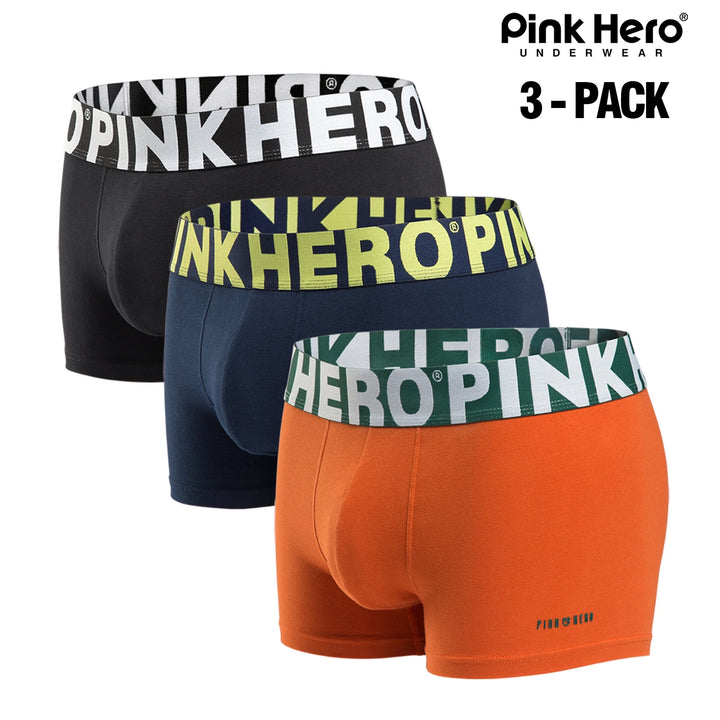 3 Pcs  PINKHERO  Underpants For Men,Including High Quality Comfy And Soft Cotton Underwear Boxer Briefs,Calzoncillos Hombre