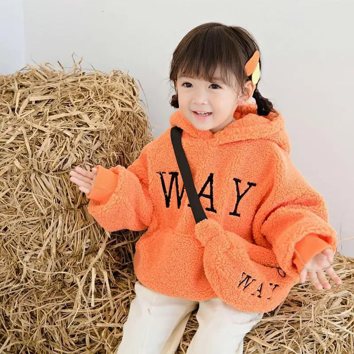 2-9 Year Kids Girls Boys Hoodies Sweatshirt Autumn Winter Warm Fleece Top Fashion Long Sleeve Pullover Sweater Children Clothing