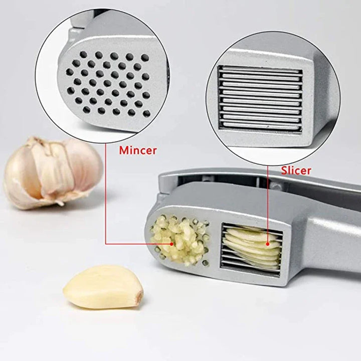 2 in 1 Multifunctional Manual Garlic Press Mincer Zinc Alloy Hand  Clasp Vegetable Tools Chopper Slicer Crusher Kitchen