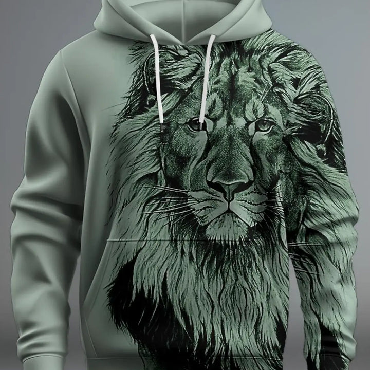 Graphic Lion Men's Fashion 3D Print Hoodie Streetwear Hoodies Long Sleeve Hooded Print Front Pocket Spring Hoodie Sweatshirt