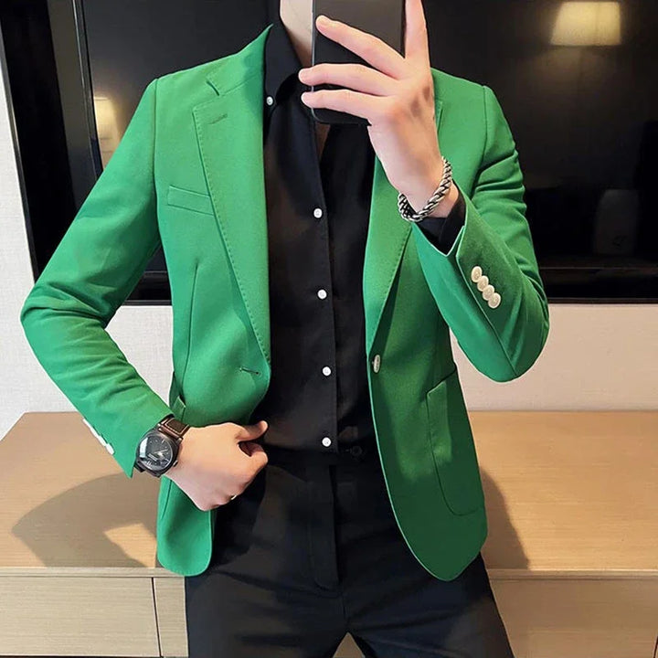 Single Breasted Business Cropped Coat Men's Suit Jackets Dress Short Male Blazer High Quality Summer Spring Clothes Classic 2024