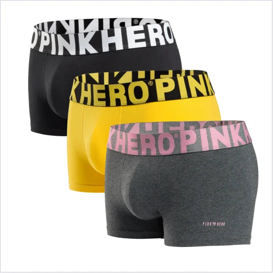 3 Pcs  PINKHERO  Underpants For Men,Including High Quality Comfy And Soft Cotton Underwear Boxer Briefs,Calzoncillos Hombre