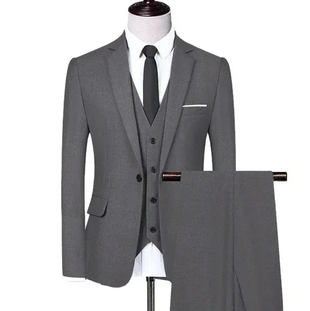 Men Suit Blazers For Wedding 3 Pieces 2 Sets Elegant High Quality Luxury Jackets Vest Pants 2024 Formal Coats Classic Costume