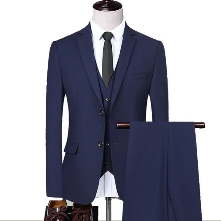 Men Suit Blazers For Wedding 3 Pieces 2 Sets Elegant High Quality Luxury Jackets Vest Pants 2024 Formal Coats Classic Costume