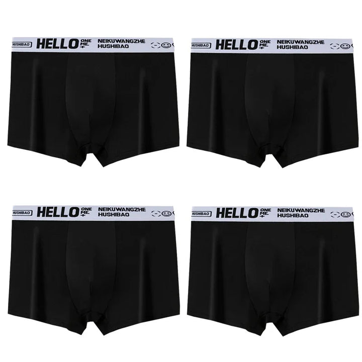 4pcs Men's Briefs Fashion Boxer Shorts Underwear Men's Panties Breathable Elastic Large Size Male Underpants