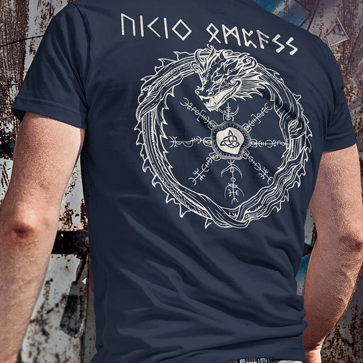 Valhalla Awaits Viking T-shirt Norse Mythology T-shirt Summer Outdoor Casual Men's T-shirt Street Fashion Men's Short Sleeve Top