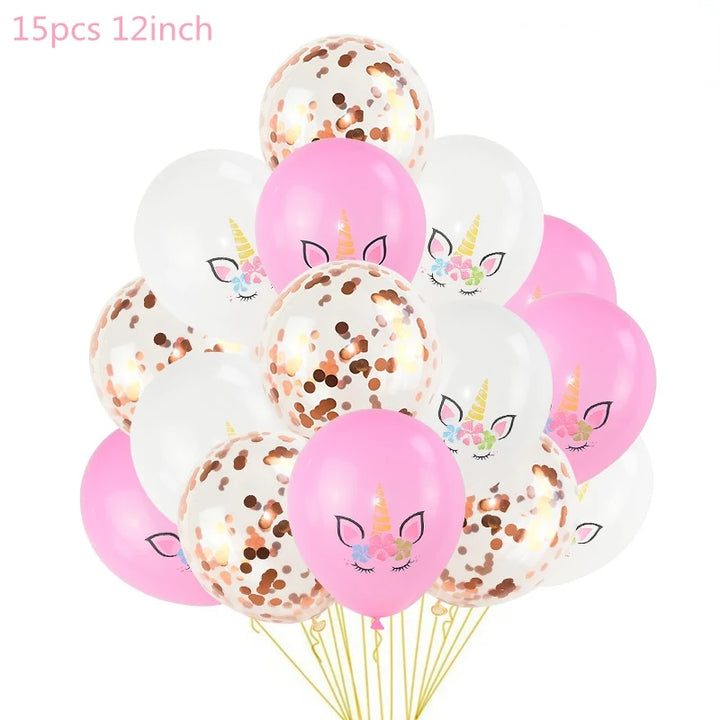 1 Set Unicorn Party Balloons Birthday Baloon Unicorn Decoration Latex Confetti Balloon Birthday Party Decoration Balloons Kids