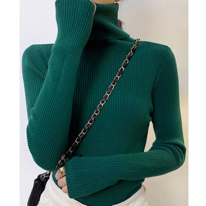 Women Fall Turtleneck Sweater Knitted Soft Pullovers Cashmere Jumpers Basic Soft Sweaters Female Basic Blouse New