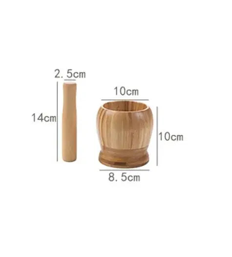 1PC Household Manual Solid Wood Garlic Pestle Bamboo Garlic Mortar Ginger Spices Grinder Kitchen Tool Mortar And Pestle Set