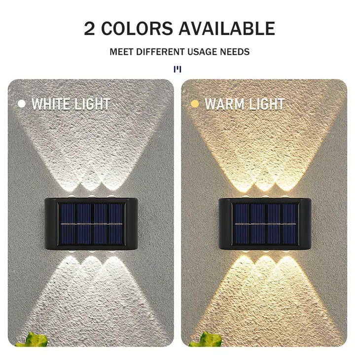 LED Solar Wall Lamp Outdoor Waterproof Light Up and Down Luminous Lighting for Home Garden Yard Fence Decoration Sunlight Light