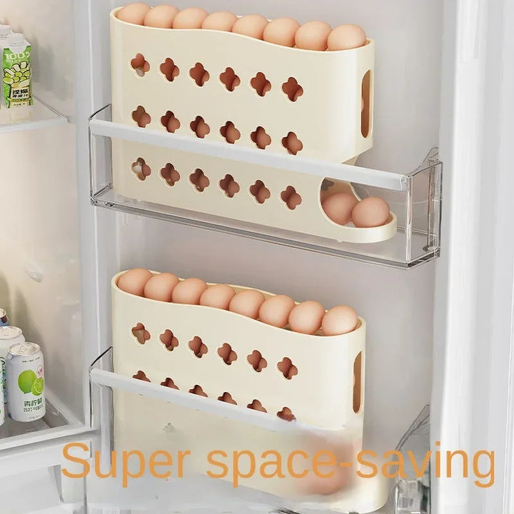 Rolling Egg Storage Box Refrigerator Side Door Egg Box Egg Holder Special Egg Organizing and Collecting Artifact