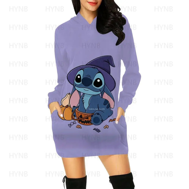 Sweater Dress Luxury Party Mini Stitch Hoodie Dresses for Women 2024 Long Sleeves Sexy Disney Kawaii Chic Woman Evening Y2k Prom