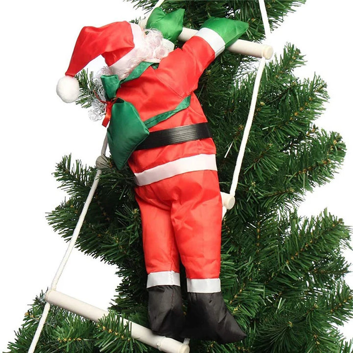 Santa Claus Climbing Ladder Ornaments Xmas Tree Santa Claus Climbing Ladder Rope Hanging Pendant 2024 Merry Christmas Decoration