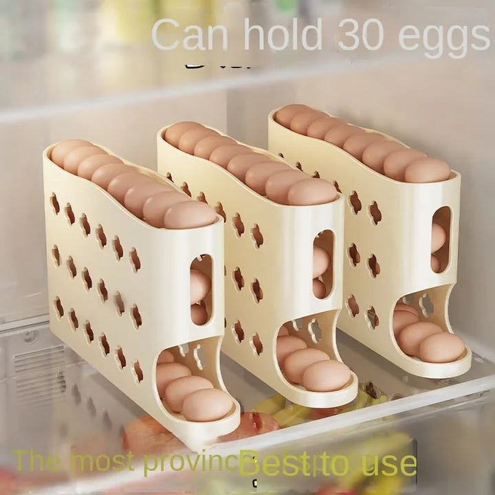 Rolling Egg Storage Box Refrigerator Side Door Egg Box Egg Holder Special Egg Organizing and Collecting Artifact