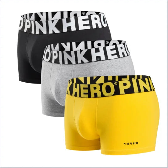 3 Pcs  PINKHERO  Underpants For Men,Including High Quality Comfy And Soft Cotton Underwear Boxer Briefs,Calzoncillos Hombre