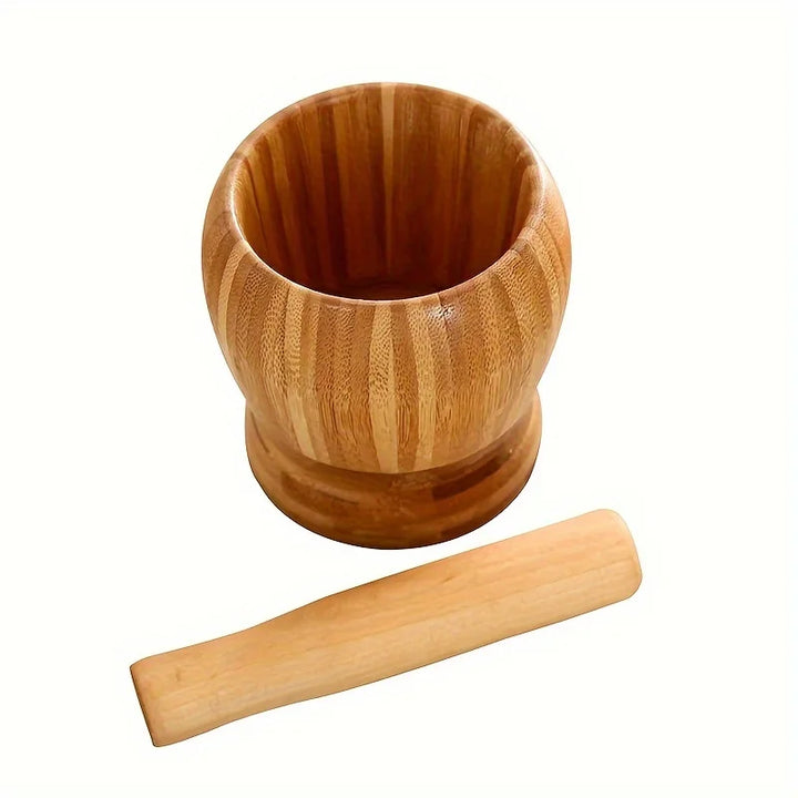 1PC Household Manual Solid Wood Garlic Pestle Bamboo Garlic Mortar Ginger Spices Grinder Kitchen Tool Mortar And Pestle Set