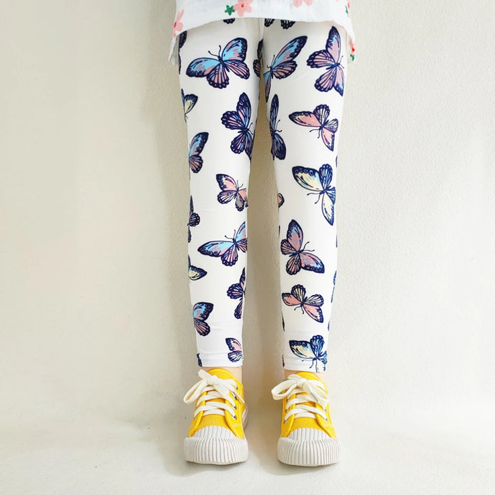 Print Kids Baby Girl Leggings Spring Summer Children Stretch Slim Pants for 2-11 Years