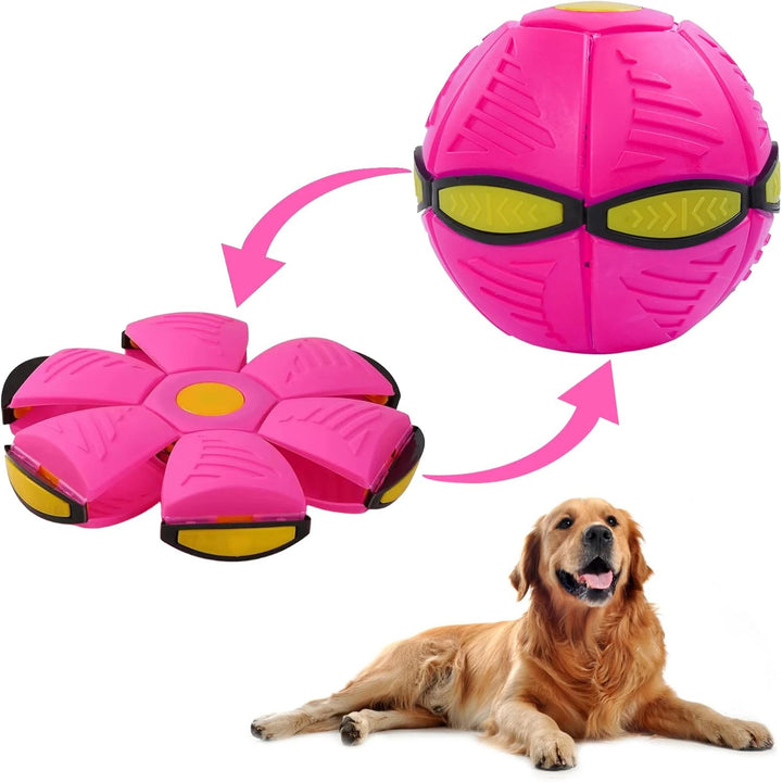 Pet Toy Flying Saucer Ball for Dogs, Magic UFO Ball for Dog Outdoor Sports, Decompression Flying Flat Throw Disc Balls for Mediu