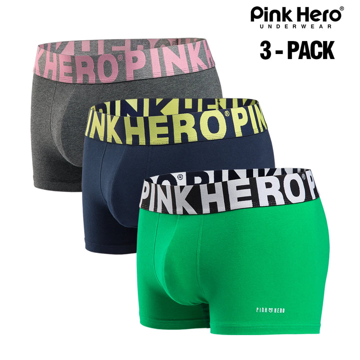 3 Pcs  PINKHERO  Underpants For Men,Including High Quality Comfy And Soft Cotton Underwear Boxer Briefs,Calzoncillos Hombre