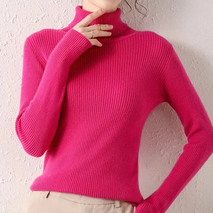 Women Fall Turtleneck Sweater Knitted Soft Pullovers Cashmere Jumpers Basic Soft Sweaters Female Basic Blouse New