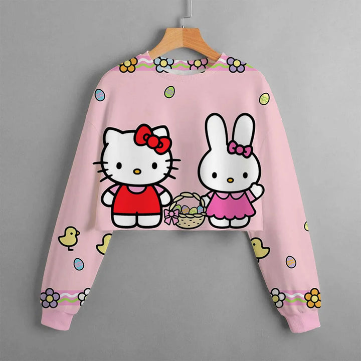 Fashion girl top Kuromi hoodie children's long sleeved sports shirt baby top girl clothes 2-14 year old street wear