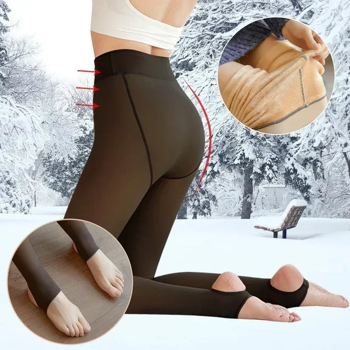 Thicken Thermal Tights Leggings Women Winter Fleece Velvet Thermo Stockings High Waist Elastic Slim Sexy Translucent Pantyhose