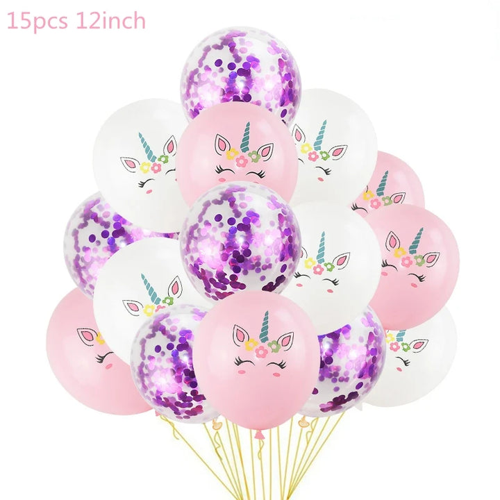 1 Set Unicorn Party Balloons Birthday Baloon Unicorn Decoration Latex Confetti Balloon Birthday Party Decoration Balloons Kids