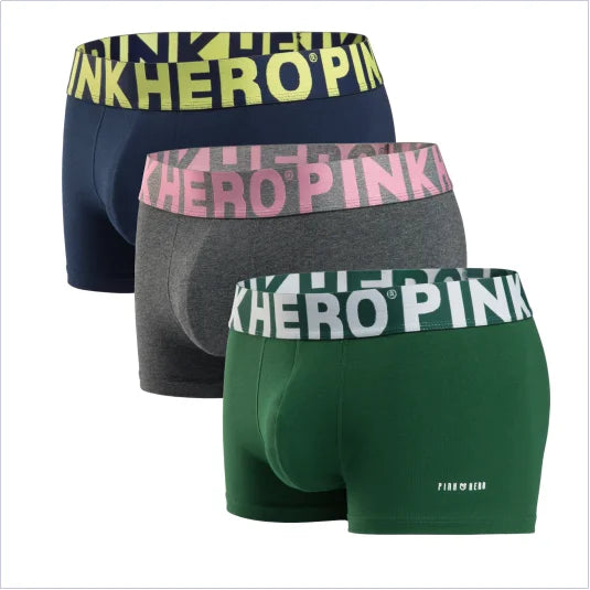 3 Pcs  PINKHERO  Underpants For Men,Including High Quality Comfy And Soft Cotton Underwear Boxer Briefs,Calzoncillos Hombre