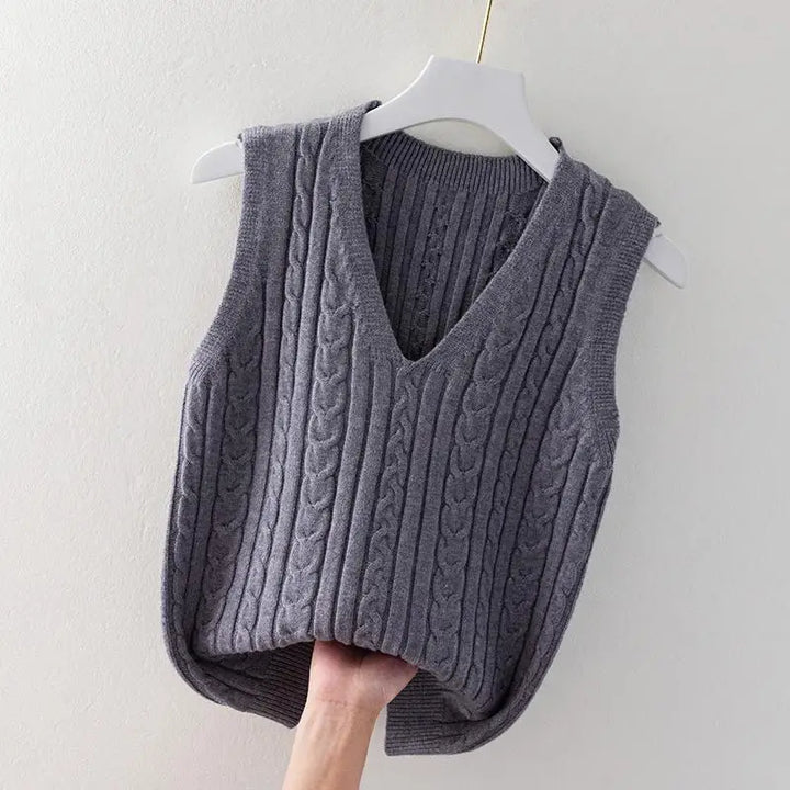 Knitwear Women's Fashion sweater vest Spring Autumn Style Outer Loose Sleeveless Undershirt Sweater Vest Women top