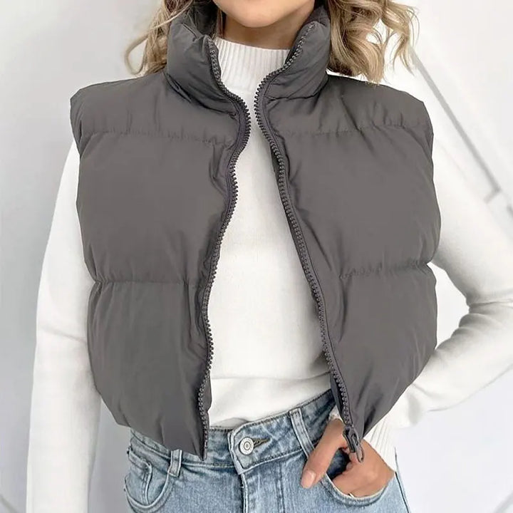 Women's Jacket New Autumn Solid Sexy Sleeveless Jacket Streetwear Fashion Turtleneck Versatile Casual Slim Outdoor Travel Jacket