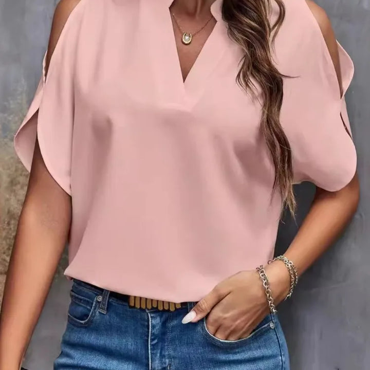 Sexy Off Shoulser Short Sleeve Tops Shirt Blouse Office Lady Spring Summer Fashion Casual Solid Tshirt For Women 2024 Female