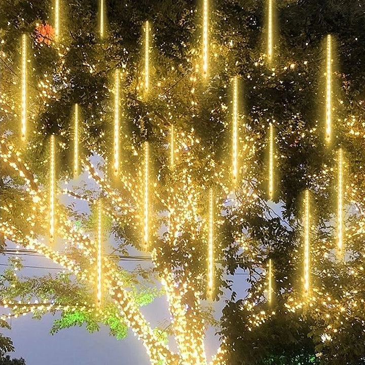 EU/US Plug Meteor Shower String Lights for Outdoor Street Garden Wedding Christmas Tree Decoration LED Navidad Holiday Lighting