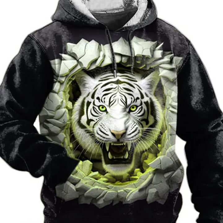 Graphic Lion Men's Fashion 3D Print Hoodie Streetwear Hoodies Long Sleeve Hooded Print Front Pocket Spring Hoodie Sweatshirt