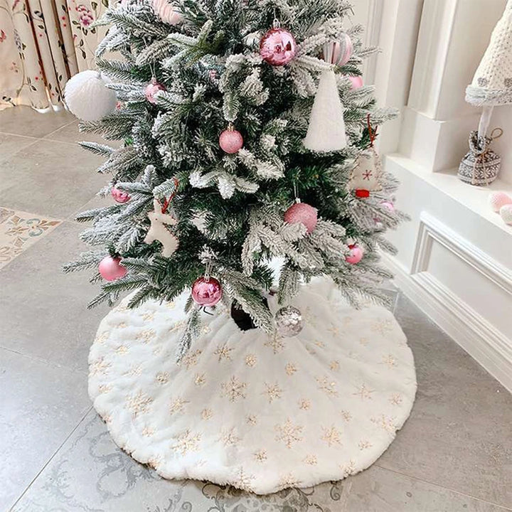 Christmas Tree Skirt 90/120cm Christmas Tree Foot Carpet Tree Skirt Mat Under The Tree Christmas Decorations For Home Snowflake