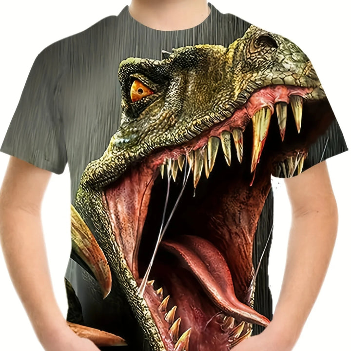 Children's Clothing Boys Tshirt Short Sleeve Child T-Shirt 3D Dinosaur Print Casual Kids Summer Clothes Girls Clothes Tops Tee