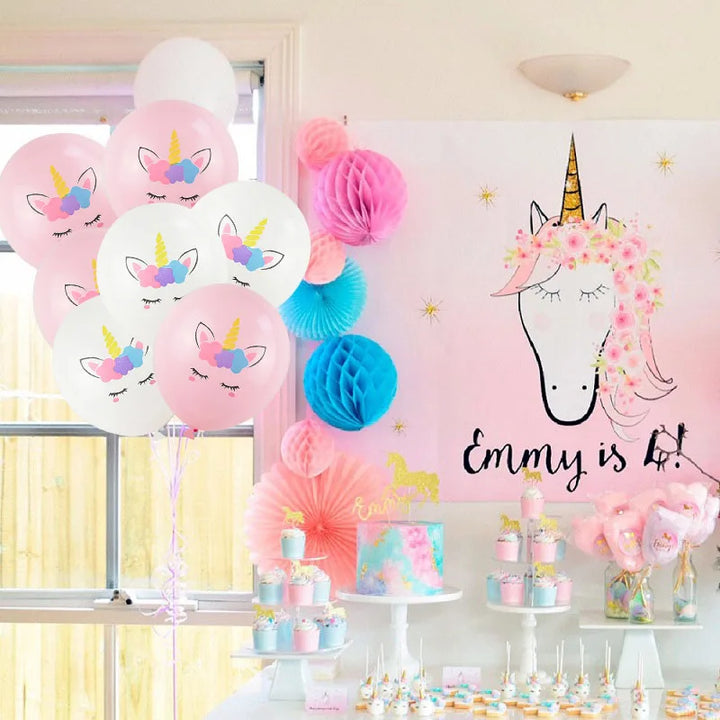 1 Set Unicorn Party Balloons Birthday Baloon Unicorn Decoration Latex Confetti Balloon Birthday Party Decoration Balloons Kids