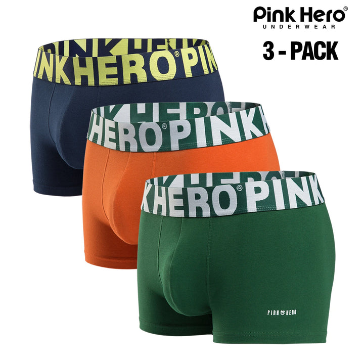 3 Pcs  PINKHERO  Underpants For Men,Including High Quality Comfy And Soft Cotton Underwear Boxer Briefs,Calzoncillos Hombre