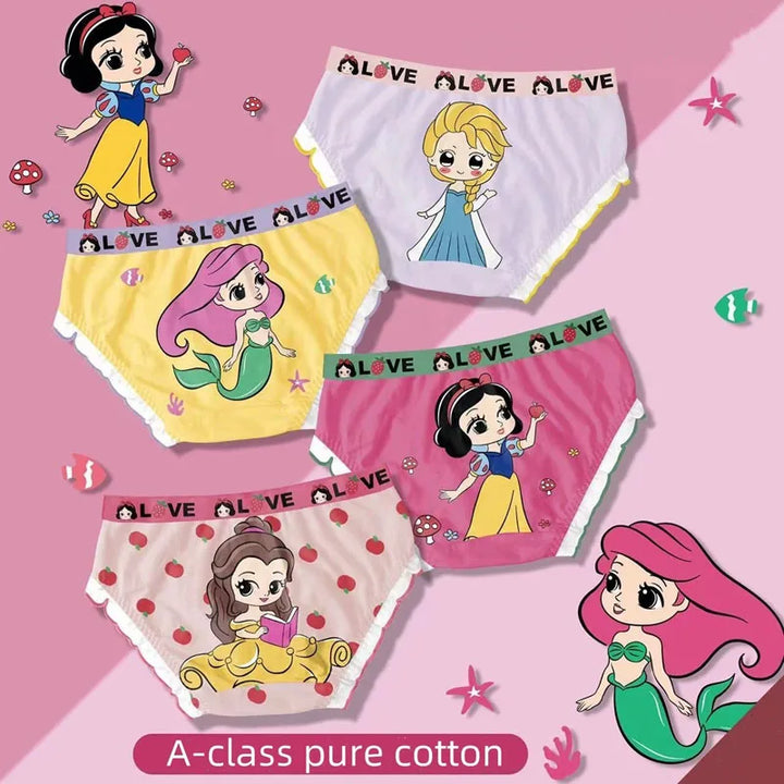 Cartoon Star Delu Children's Pure Cotton Breathable Underwear Boys And Girls Princess Cute Underwear