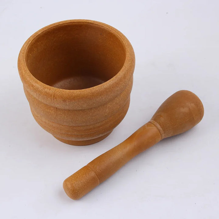 Manual Mashing Medicine Pot Household Grinder Pressing Garlic Mashed Garlic Mashing Pot Jujube Wood Pounding Garlic Stone Mortar