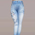 Faux Denim Butterfly Print Skinny Leggings Women Sports Pants