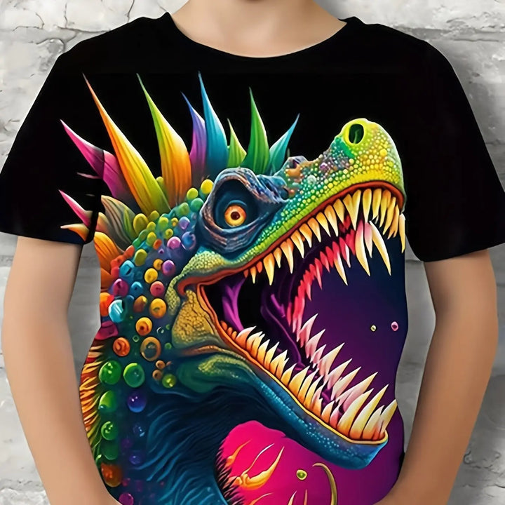 Children's Clothing Boys Tshirt Short Sleeve Child T-Shirt 3D Dinosaur Print Casual Kids Summer Clothes Girls Clothes Tops Tee