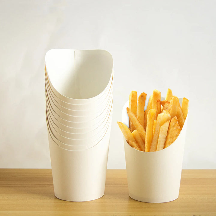 25/50pcs French Fry Cups Disposable Kraft Paper French Fries Holder Charcuterie Cup Potato Chips Box Birthday Party Supplies