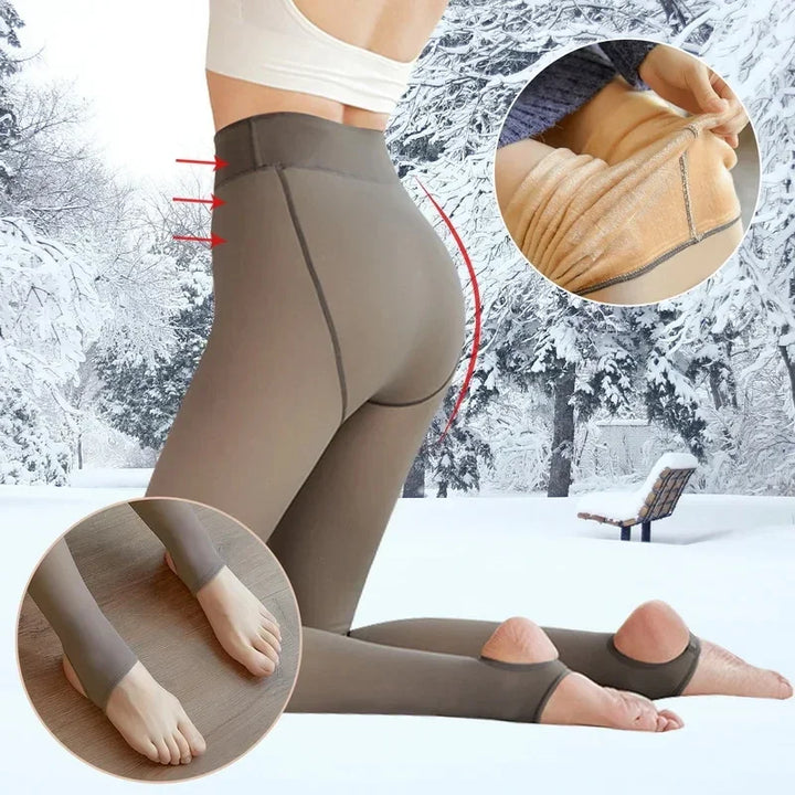 Thicken Thermal Tights Leggings Women Winter Fleece Velvet Thermo Stockings High Waist Elastic Slim Sexy Translucent Pantyhose