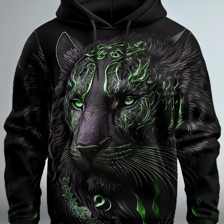 Graphic Lion Men's Fashion 3D Print Hoodie Streetwear Hoodies Long Sleeve Hooded Print Front Pocket Spring Hoodie Sweatshirt